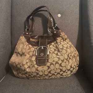 Dark Brown and Light Brown COACH purse